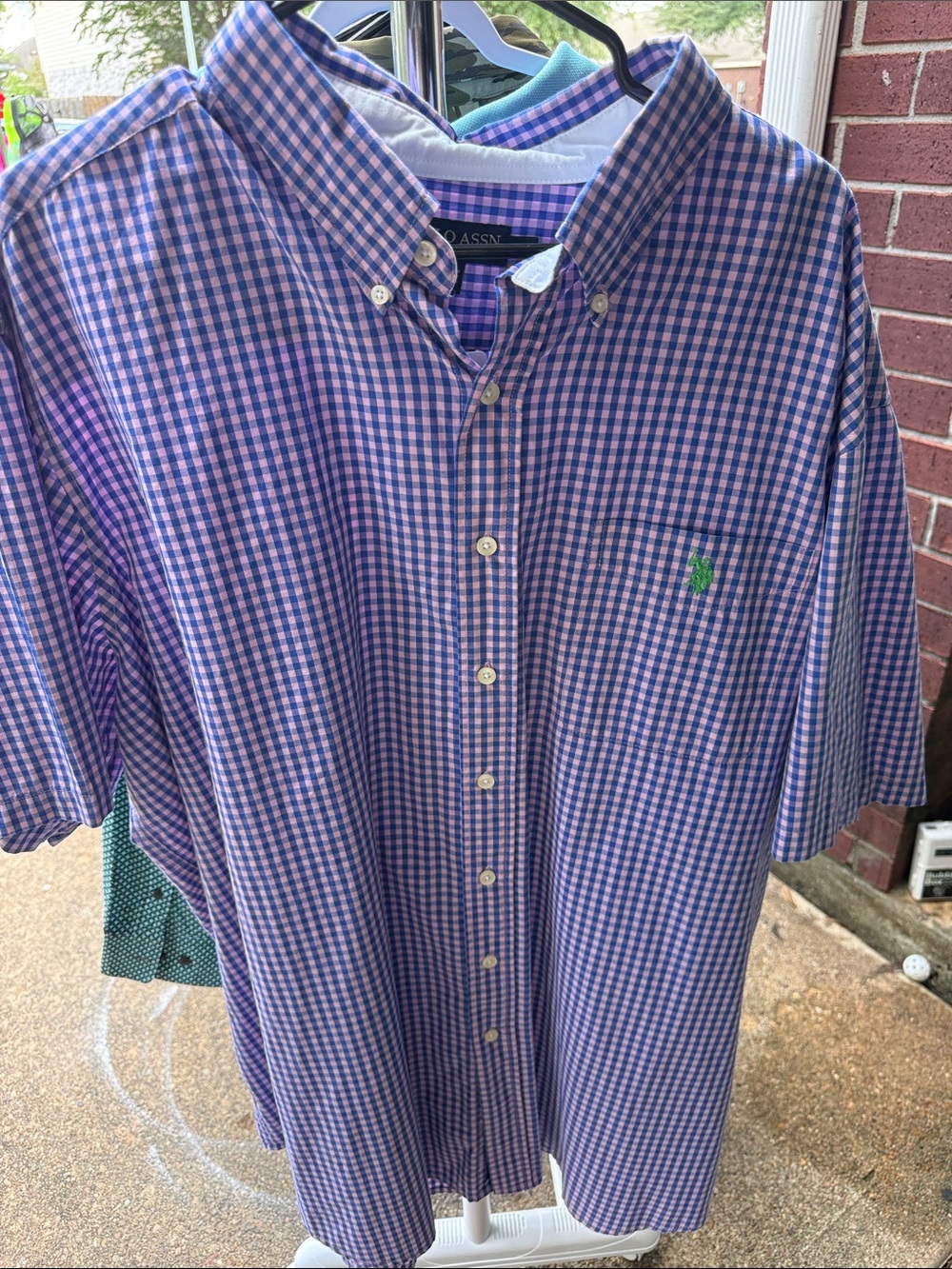 Ralph Lauren Purple and Blue Gingham Button-Down Shirt